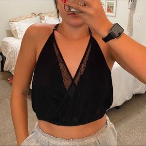 Black cropped top